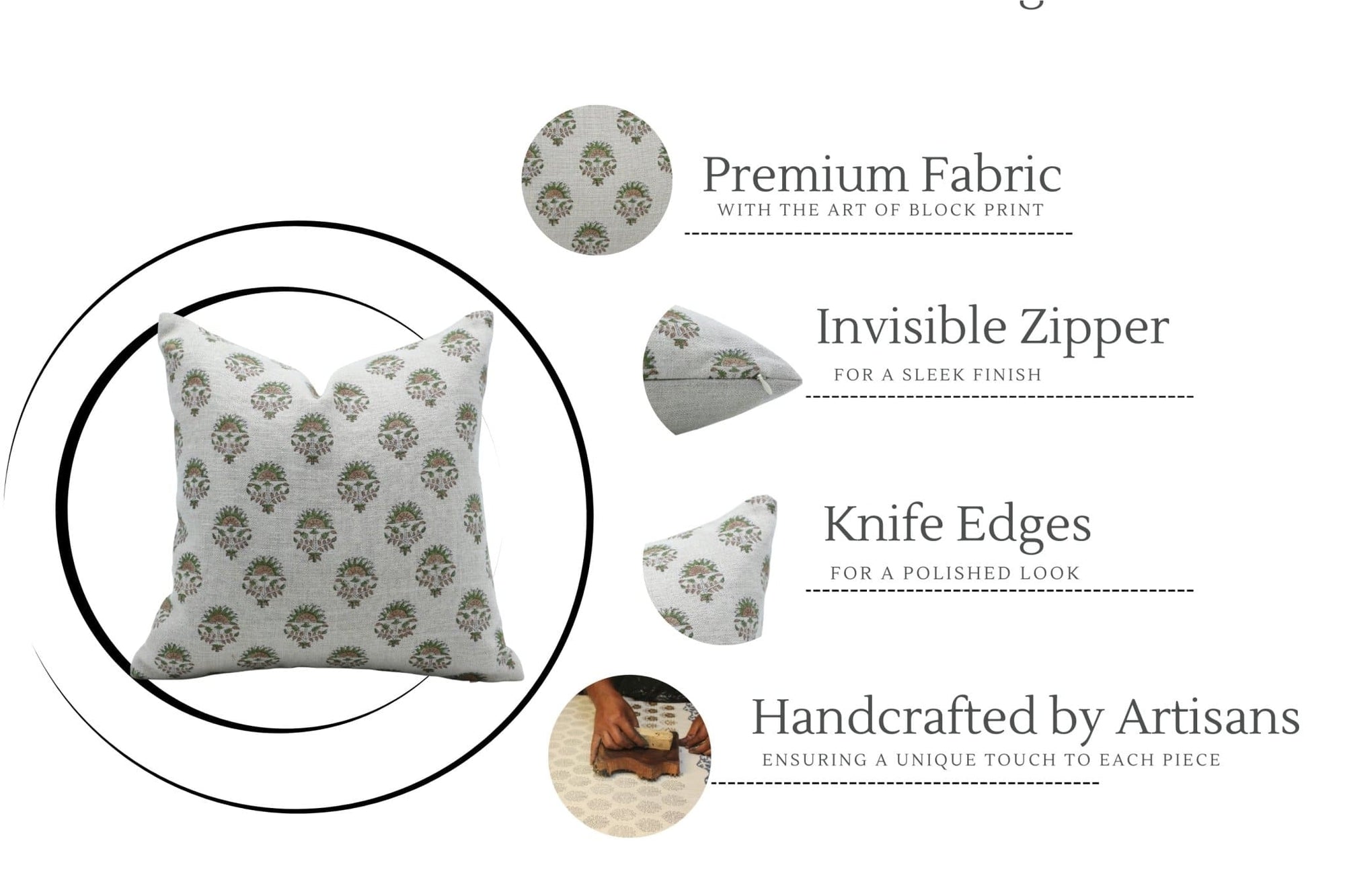 Thick Linen Floral Throw Cover || Inderjeet