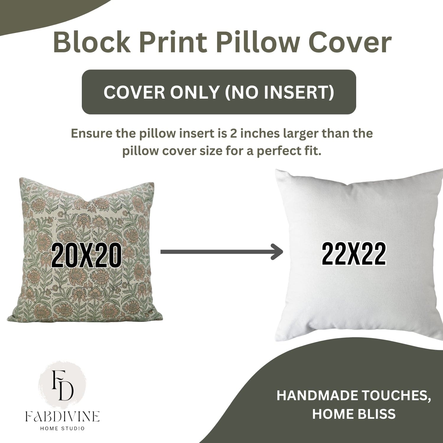  Traditional BLOCK PRINT pillow cover handcrafted in India
