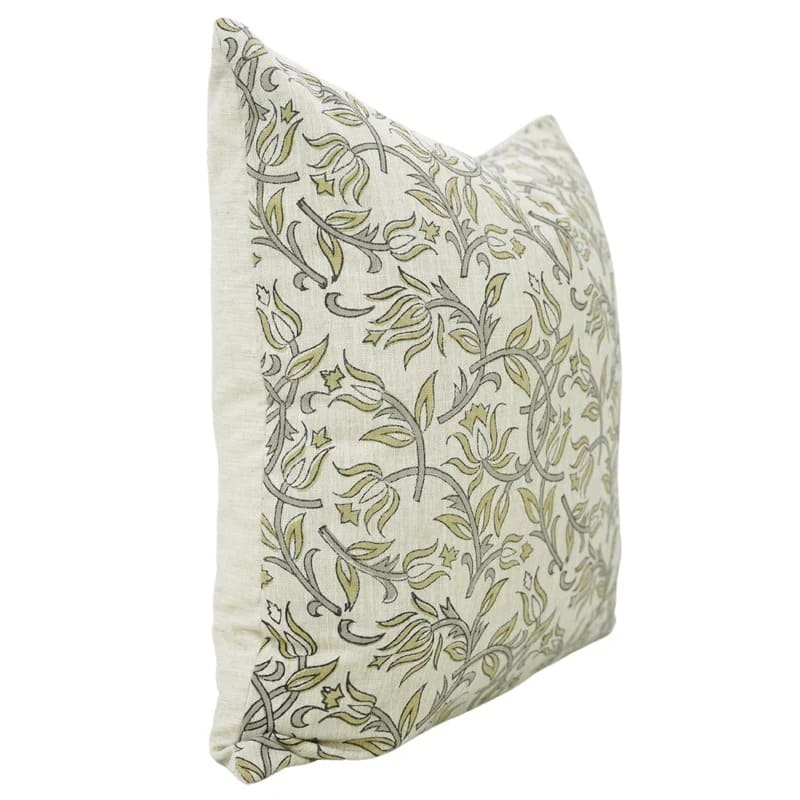 Handmade cushion cover with artisan crafted fabric design