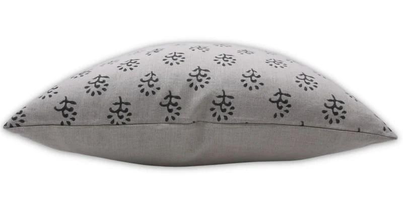 Gray Floral Printed Pure Linen - Kartikya