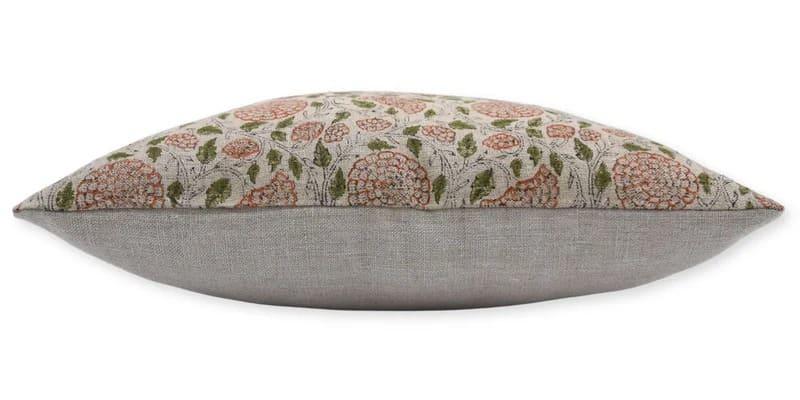 Handcrafted Orange Floral Cushion Cover - Karwachauth