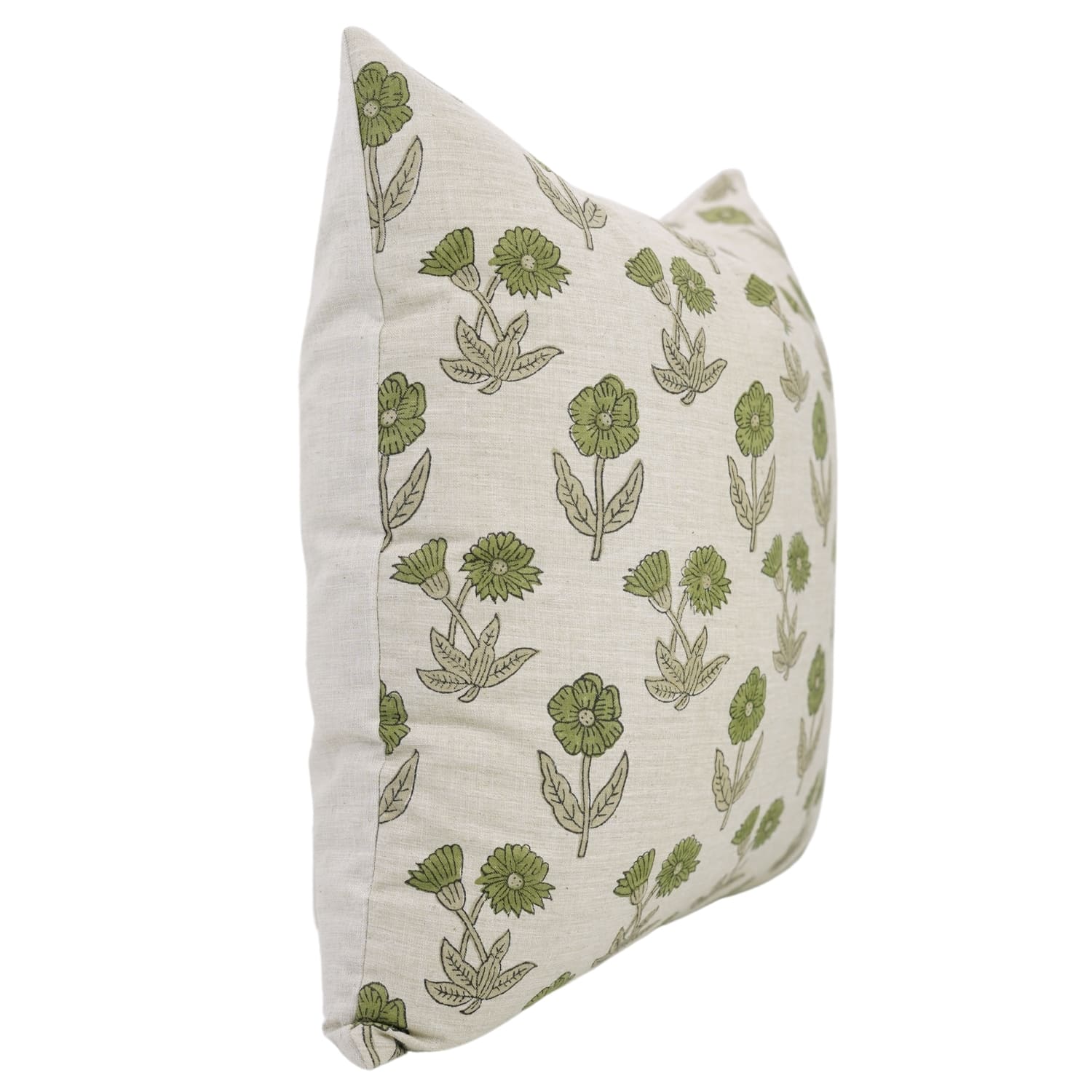 Decorative pillow with green floral