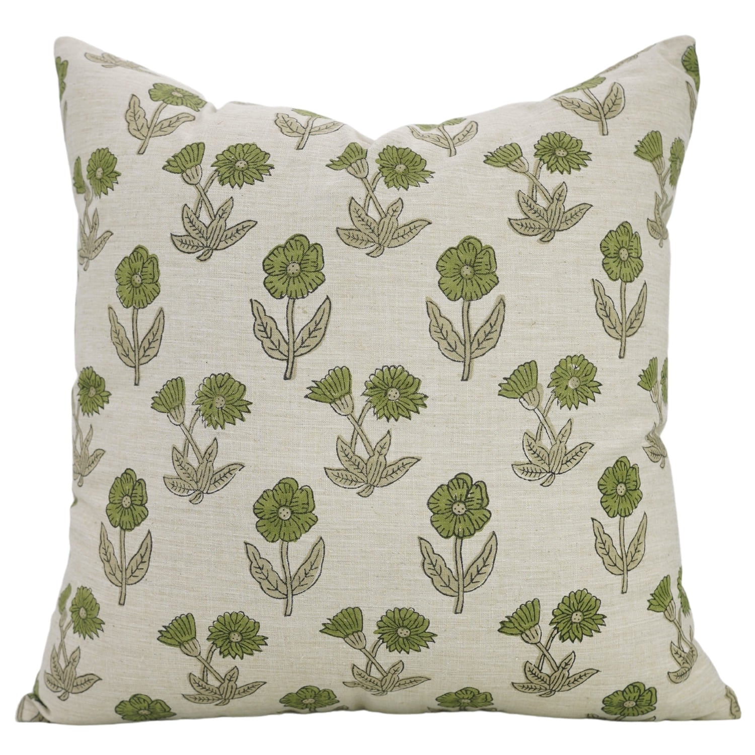 Decorative pillow with green floral