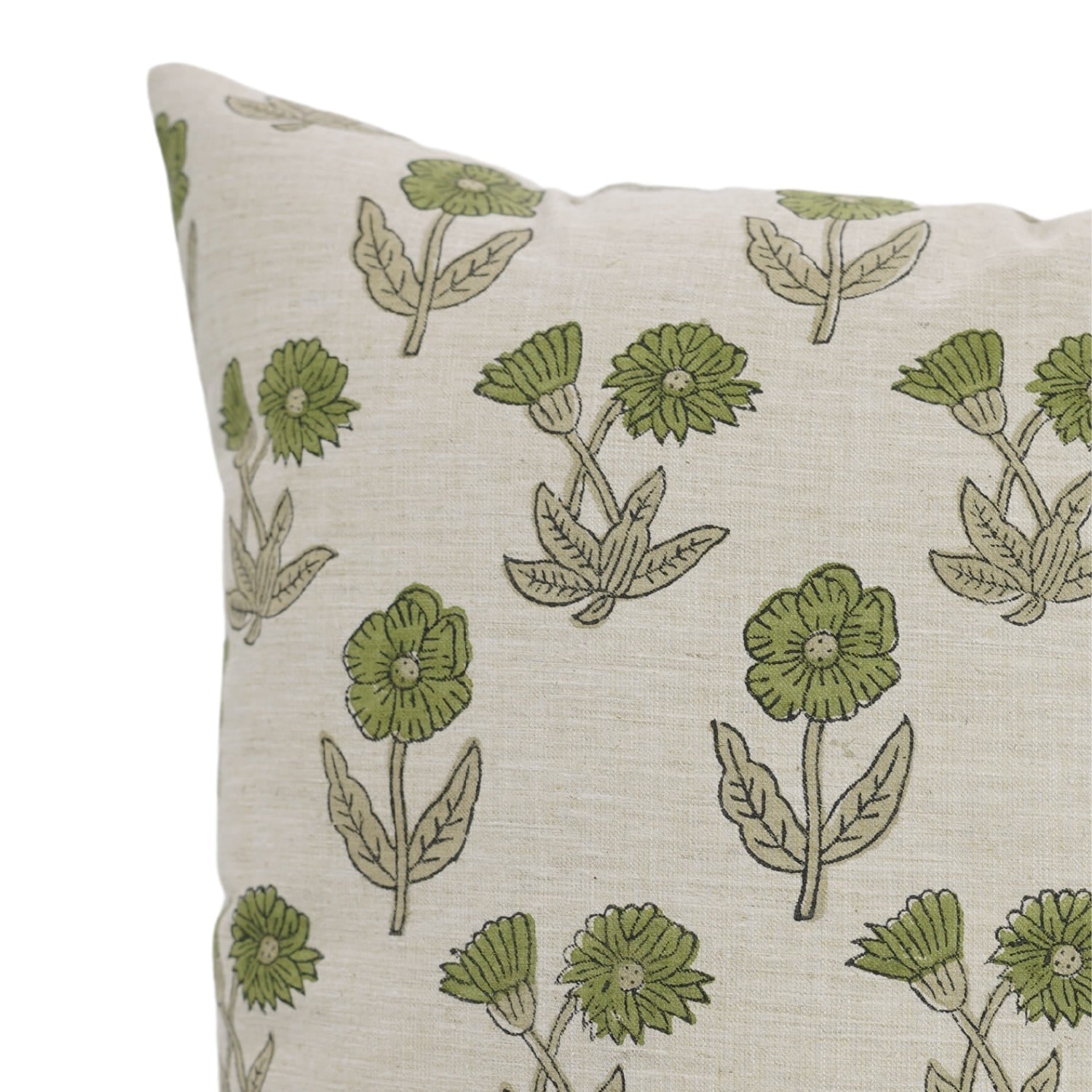 Decorative pillow with green floral