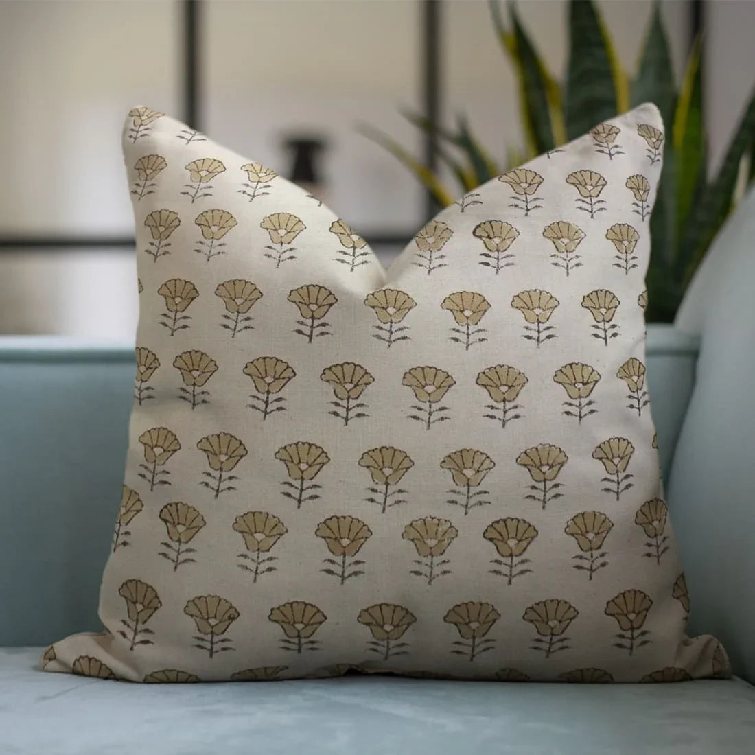  Decorative pillow with floral pattern for living room decor 