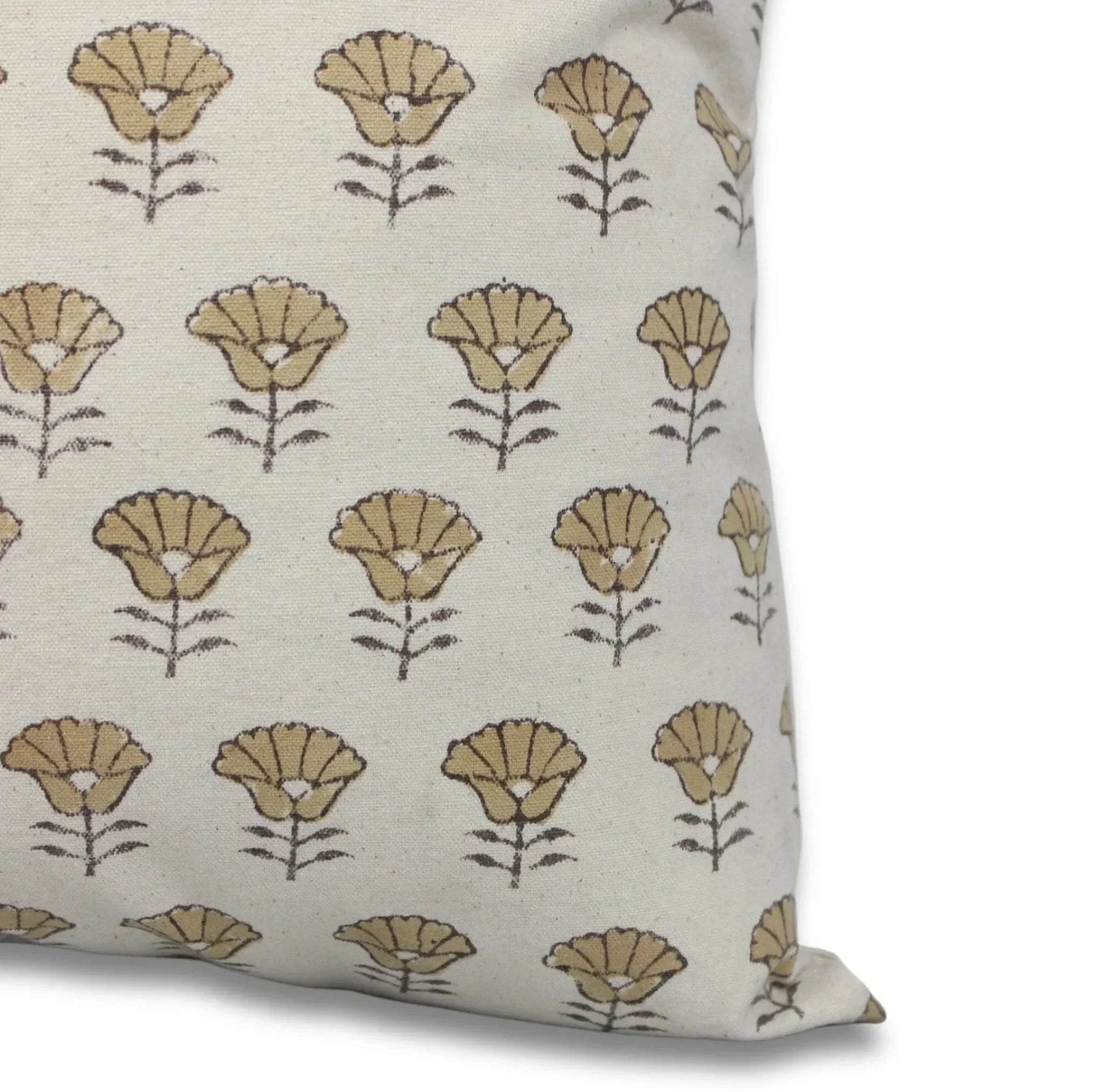 Decorative pillow with floral pattern on a white background