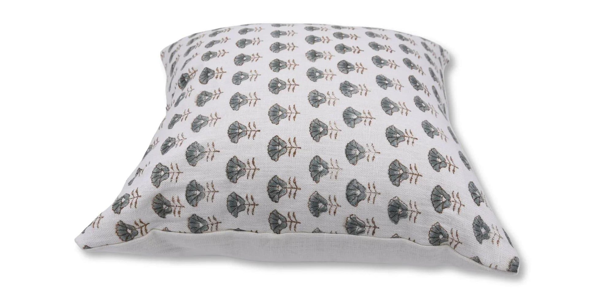 Decorative pillow with floral pattern on a white background