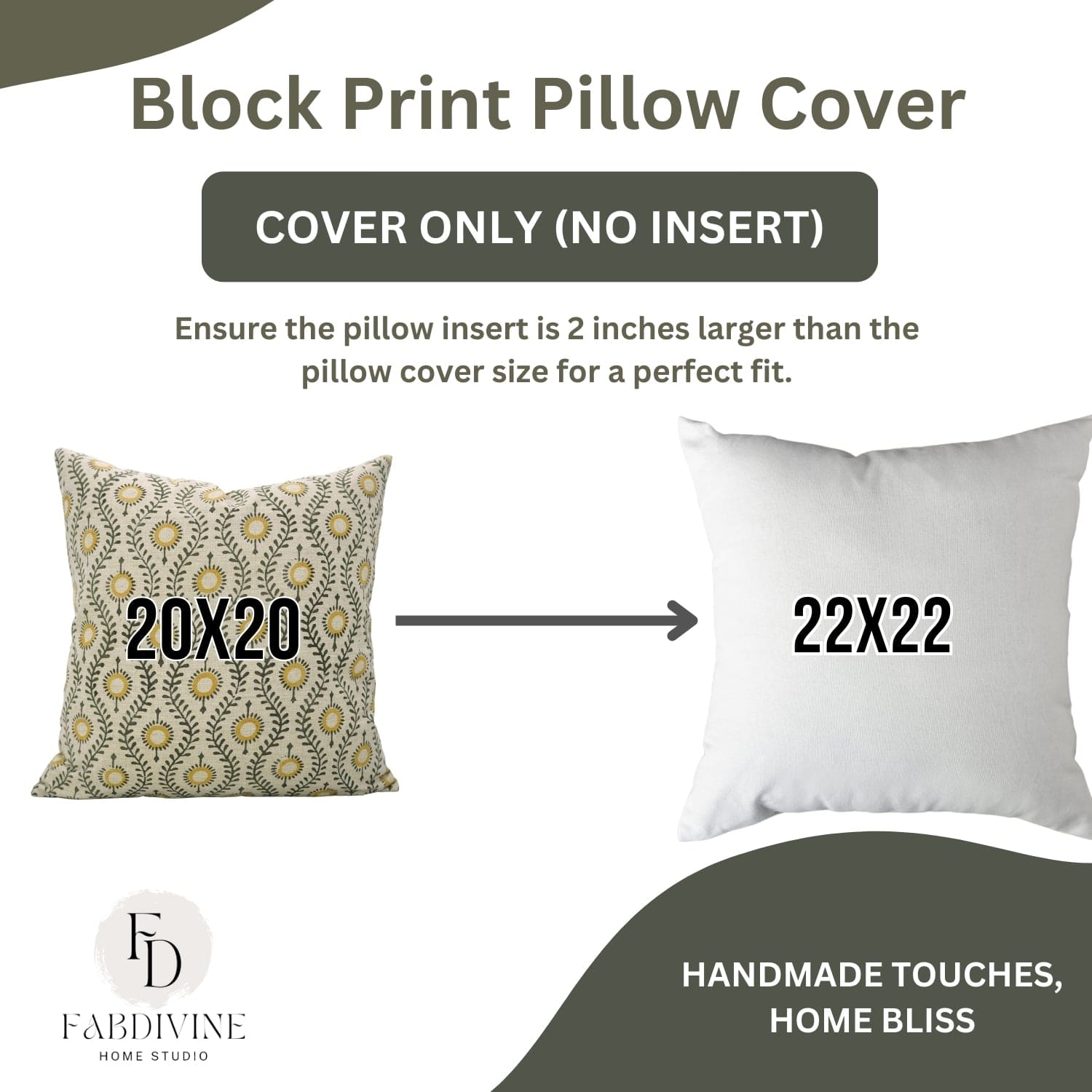 BLOCK PRINT pillow cover in vibrant artisan hand prints 

