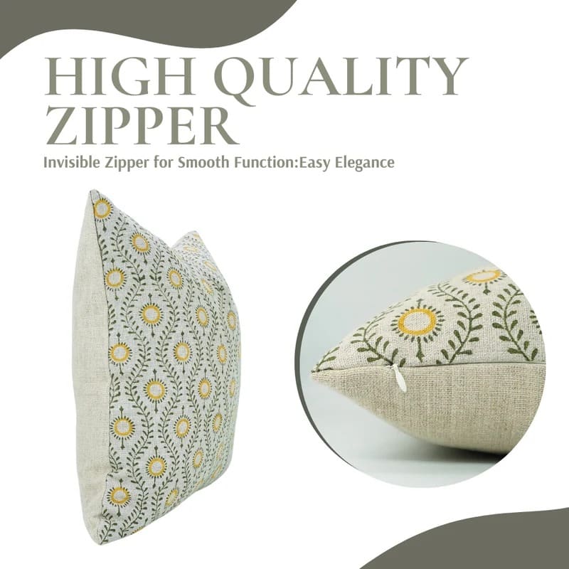 Floral hand blockprint cushion cover