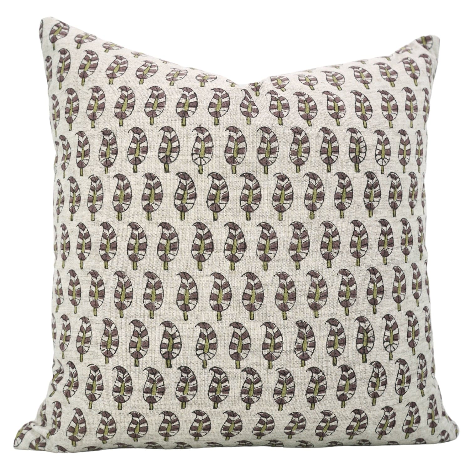 Block Printed Lil Paisley Floral Cushion Cover