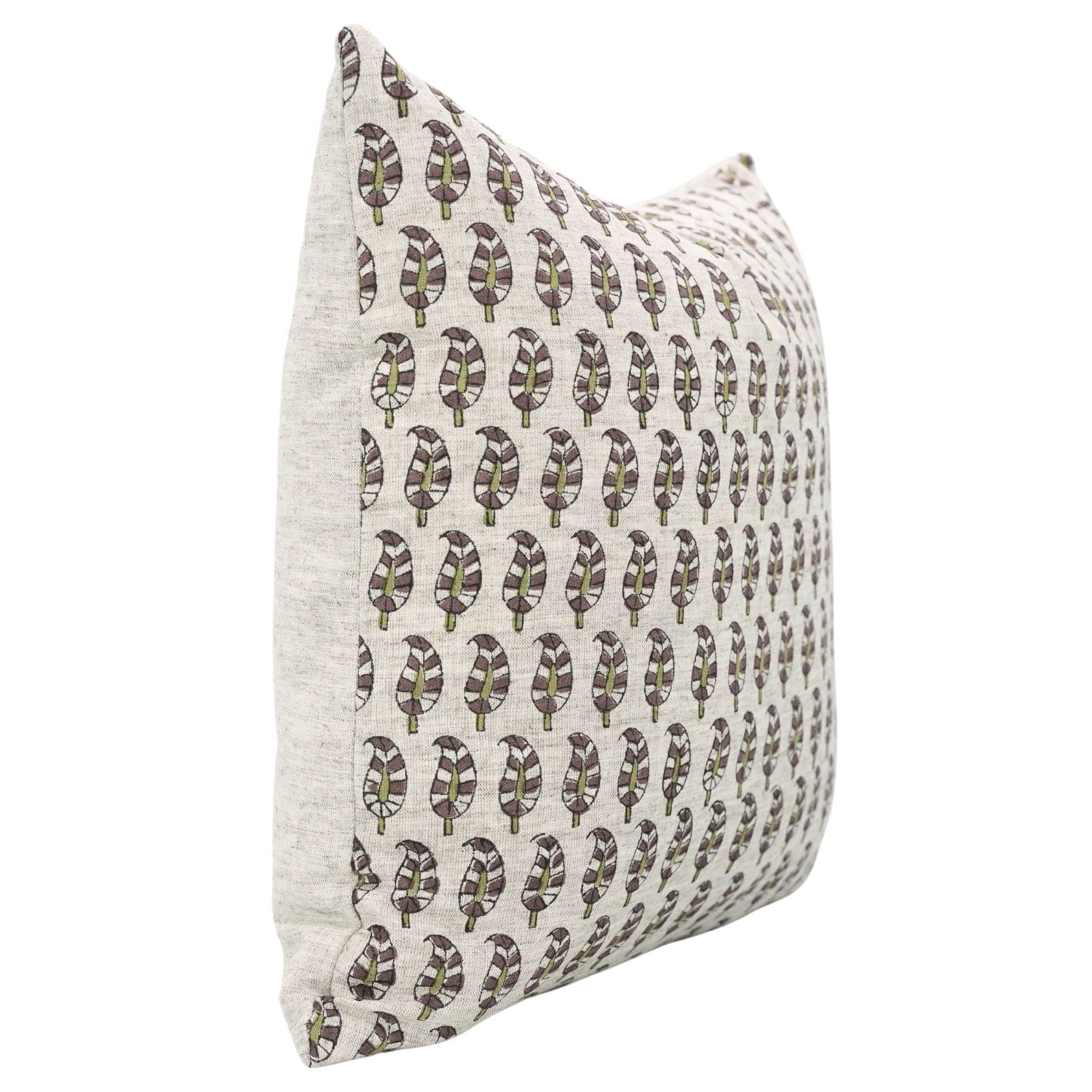 Block Printed Lil Paisley Floral Cushion Cover