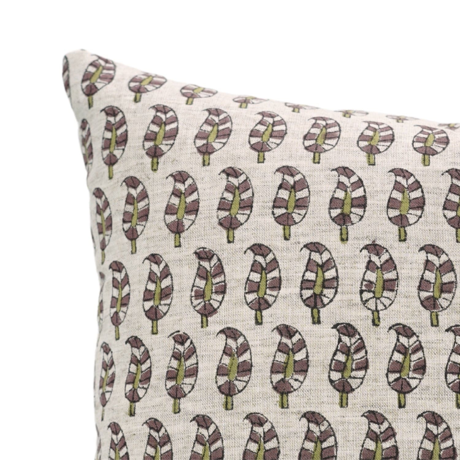 Block Printed Lil Paisley Floral Cushion Cover