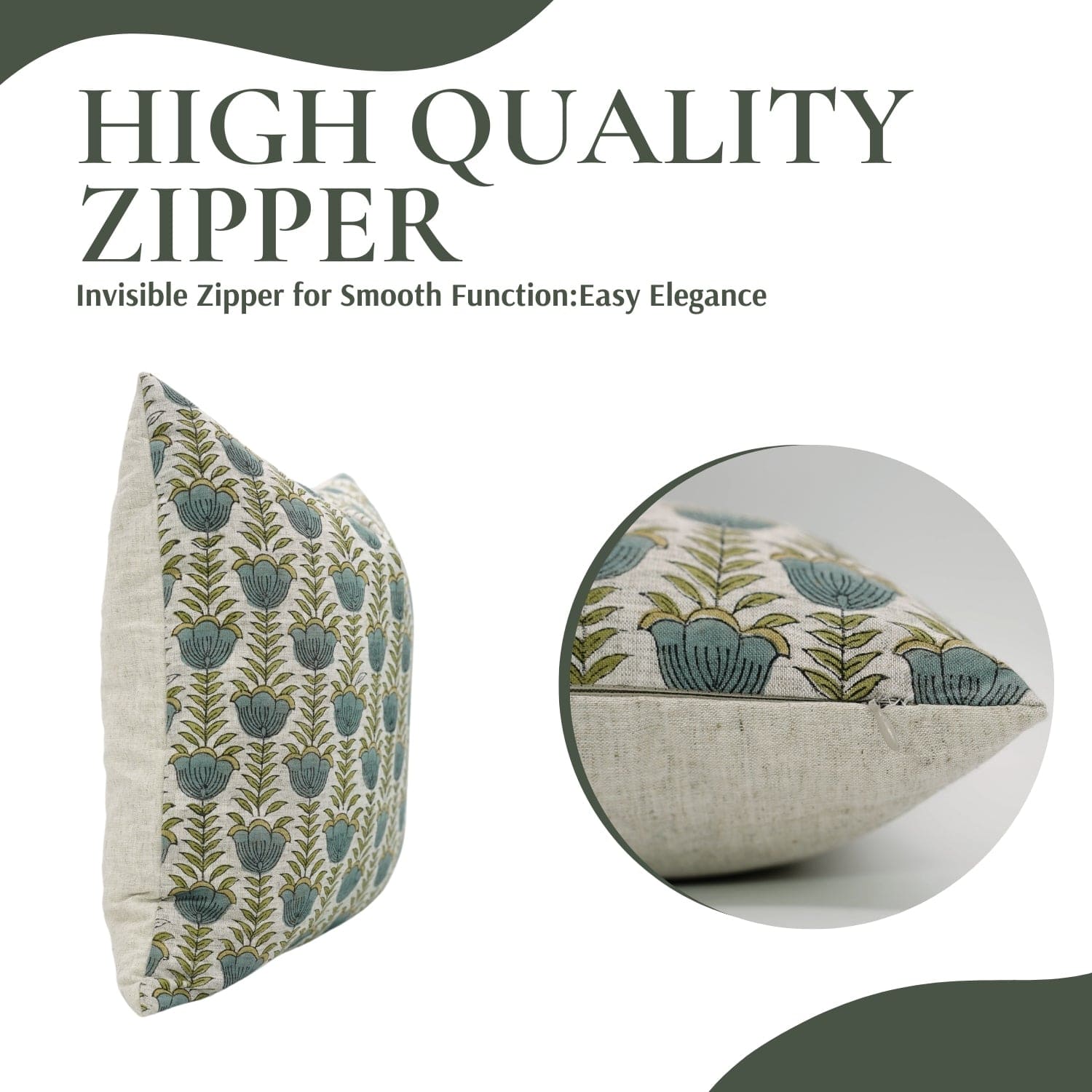 Indian Floral Linen Pillow Cover – Lotus