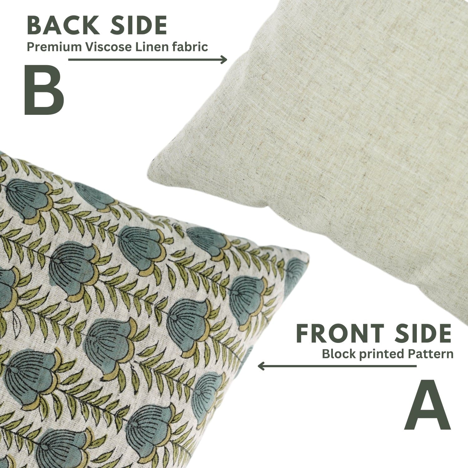 Indian Floral Linen Pillow Cover – Lotus