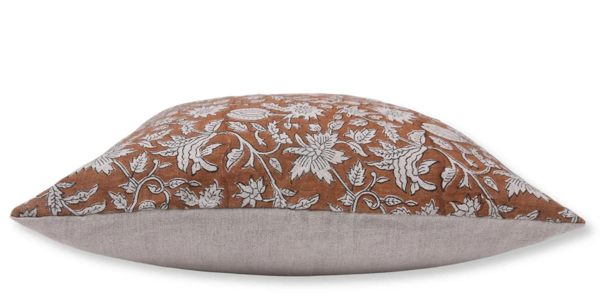 Manikarnika Brown Floral Cushion Cover