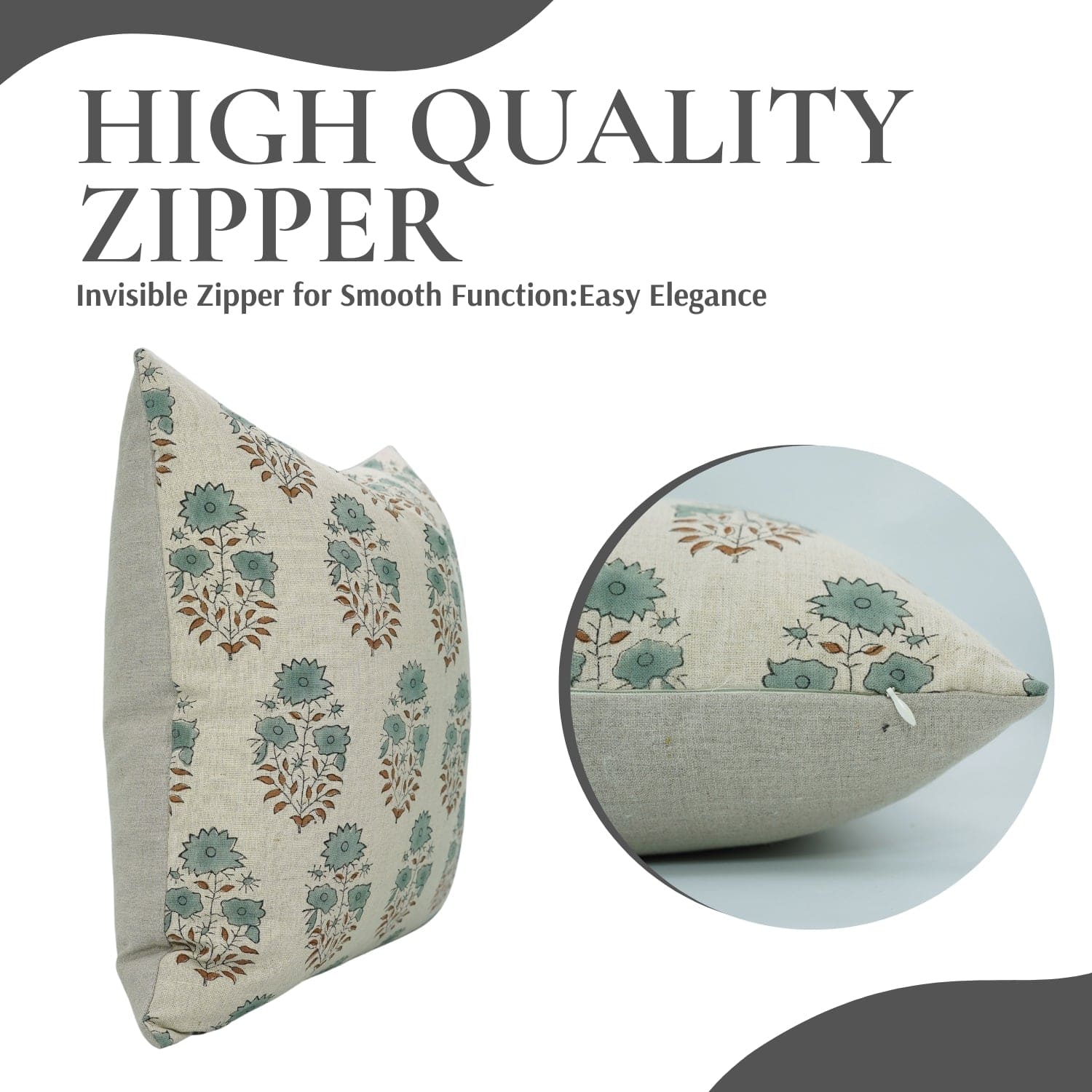 Indian Art Mayra Floral Linen Pillow Cover