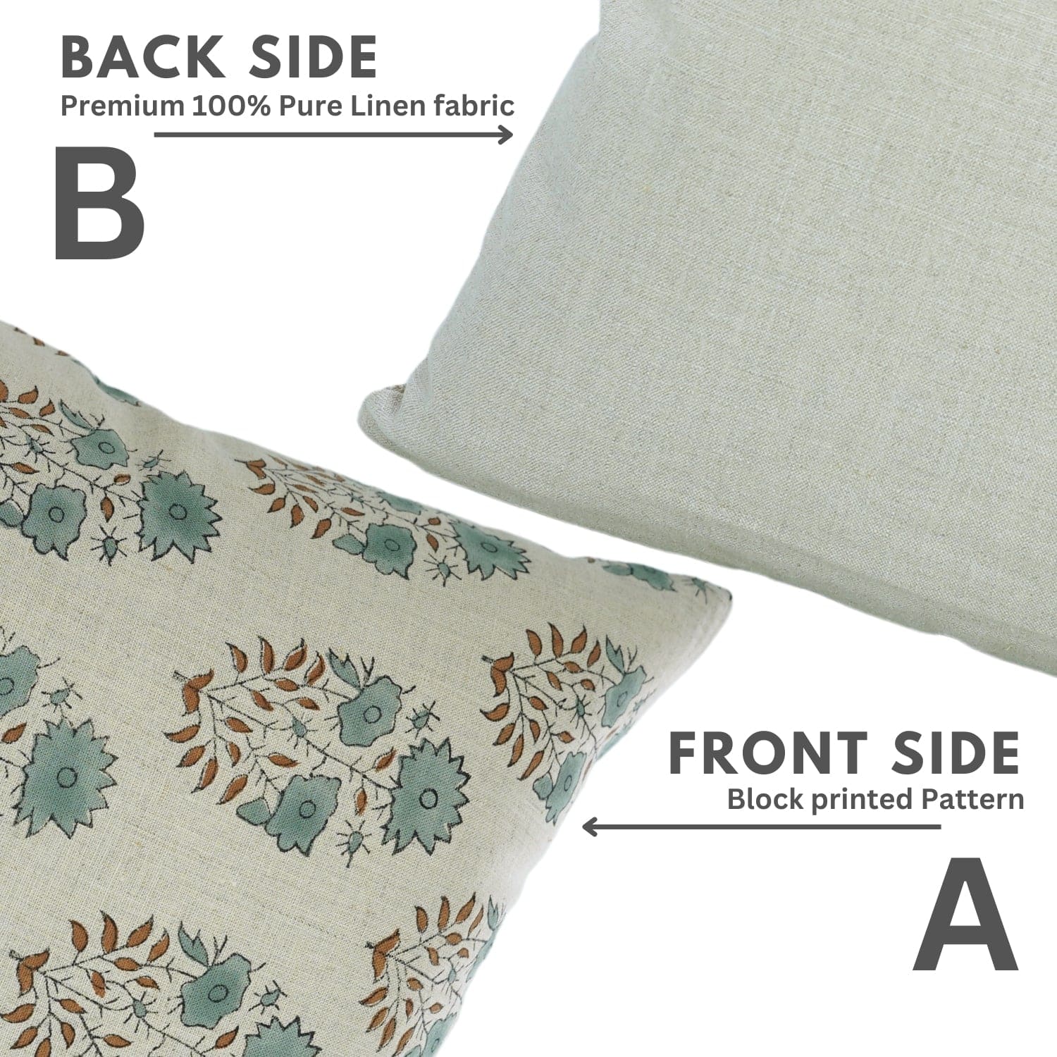 Indian Art Mayra Floral Linen Pillow Cover