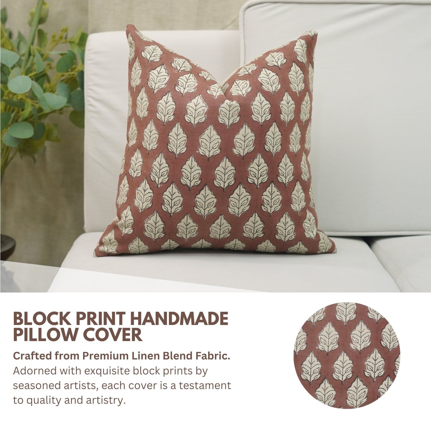 Handmade Linen Blend Boho Cushion Case - Mayur