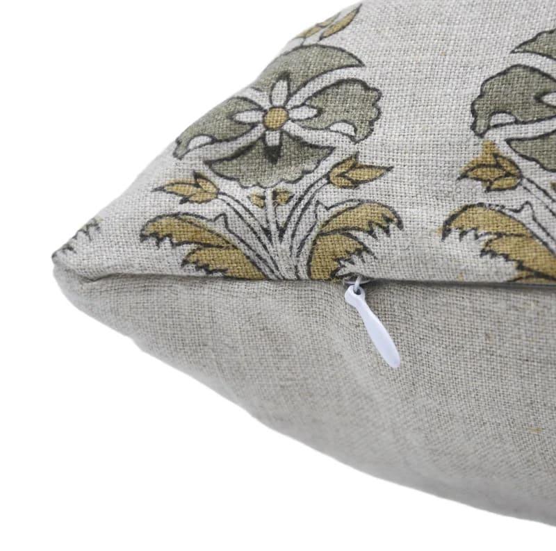 Indian Grey Pure Linen Cushion - Mormukut