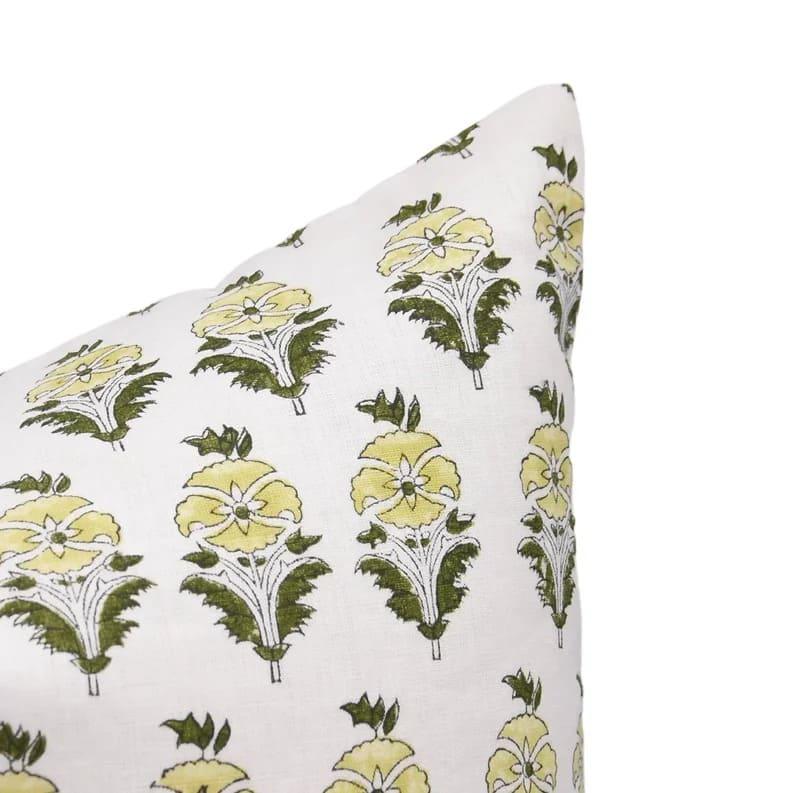 Handmade Green Floral Throw Cover - Mormukut