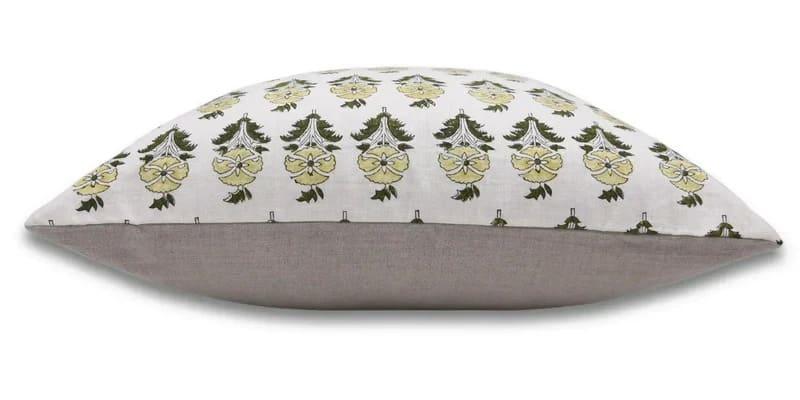 Handmade Green Floral Throw Cover - Mormukut