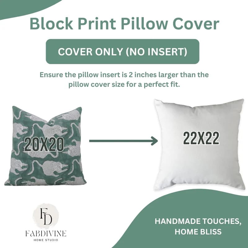 Traditional hand print pillow cover, ethnic home style