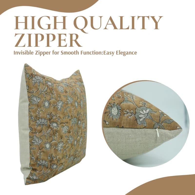 Block Printed Pure Linen Throw Cover - Naayab
