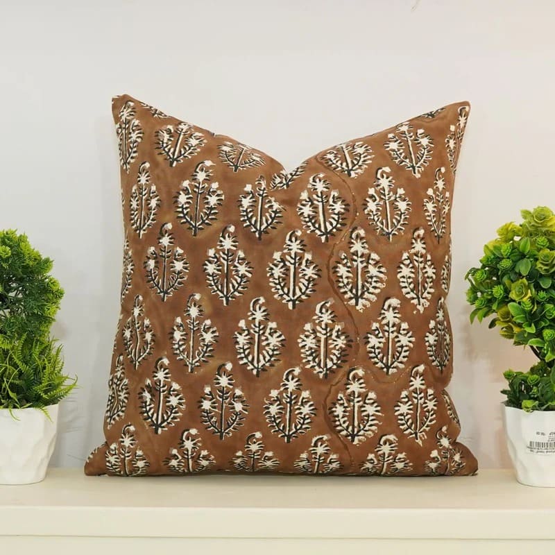 Handcrafted Print Cushion Cover - Neelgagan