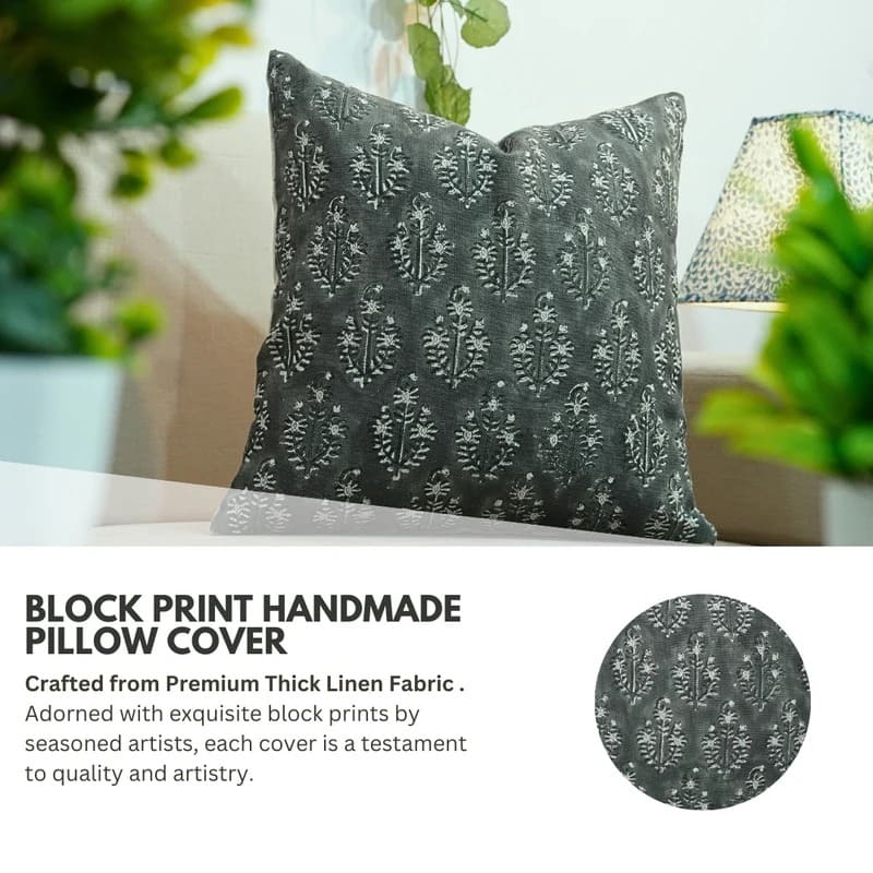 Vibrant block print pillow cover, artisan quality design