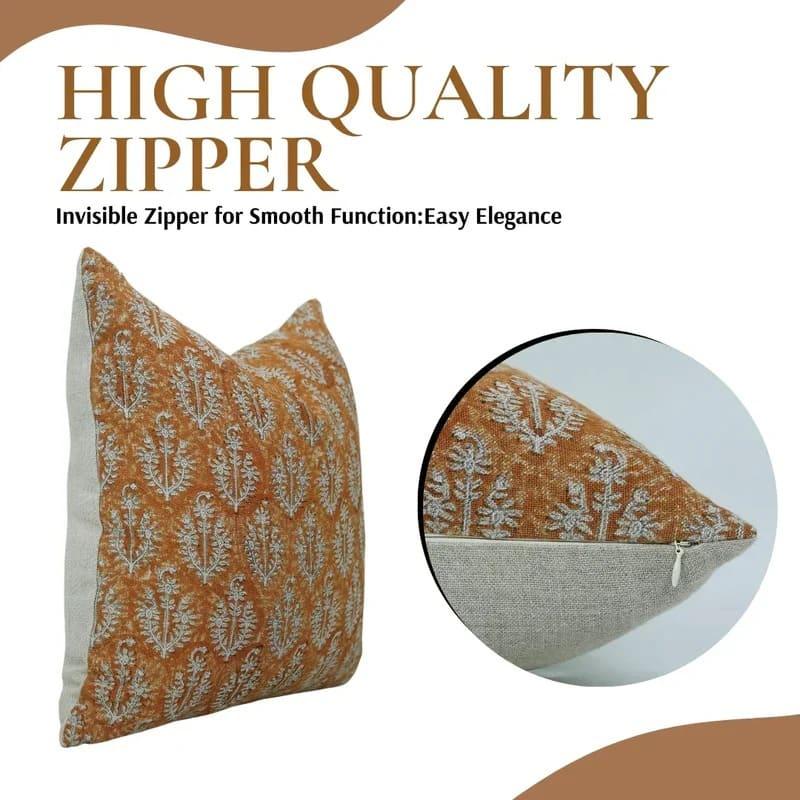 Bronze Floral Neelgagan Pillow Cover