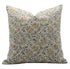Floral patterned pillow on a white background

