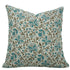 Floral patterned pillow with blue and green colors 