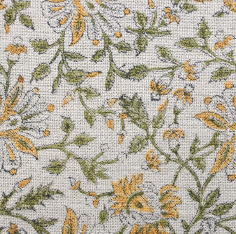 Floral pattern with green and orange leaves 