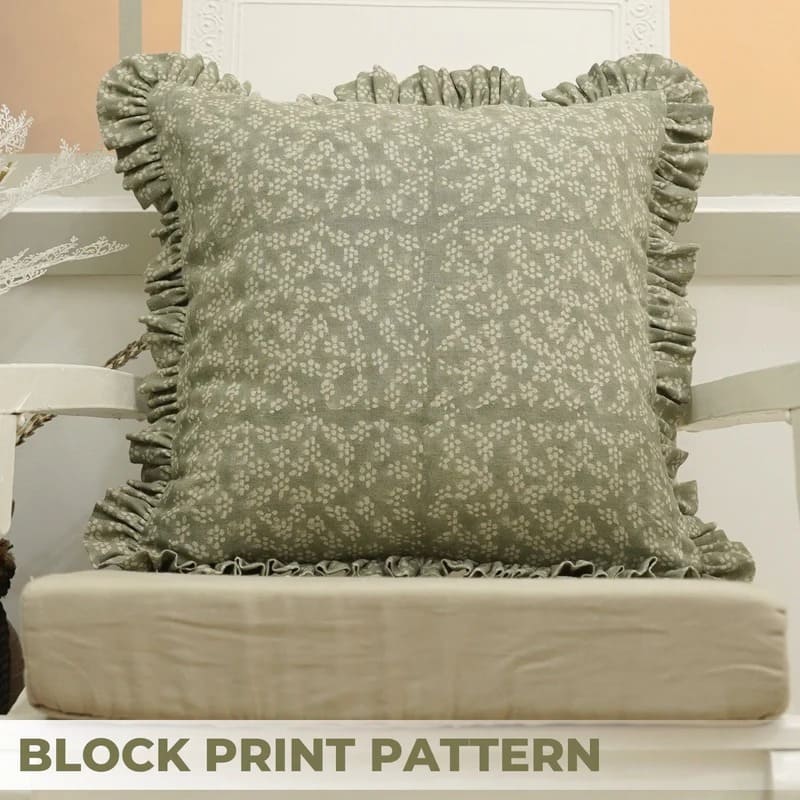 Pure Linen Boho Frill Pillow Cover – Ola Vrishti