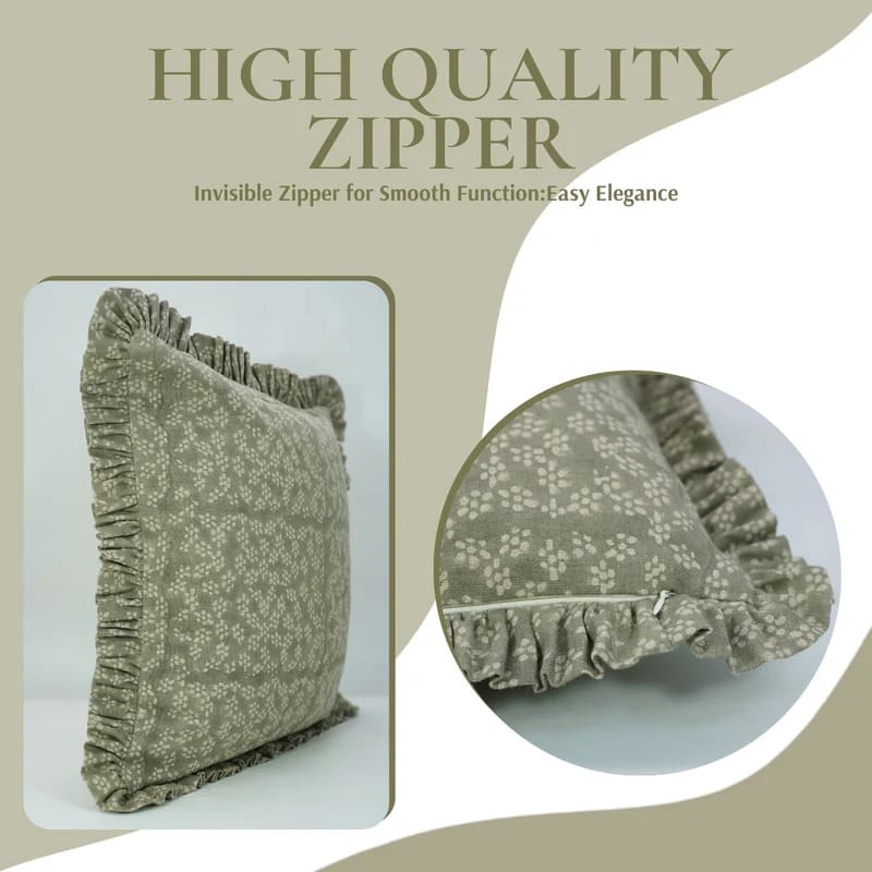 Pure Linen Boho Frill Pillow Cover – Ola Vrishti