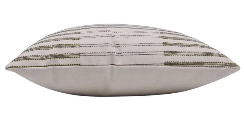 Decorative pillow with striped pattern on a white background