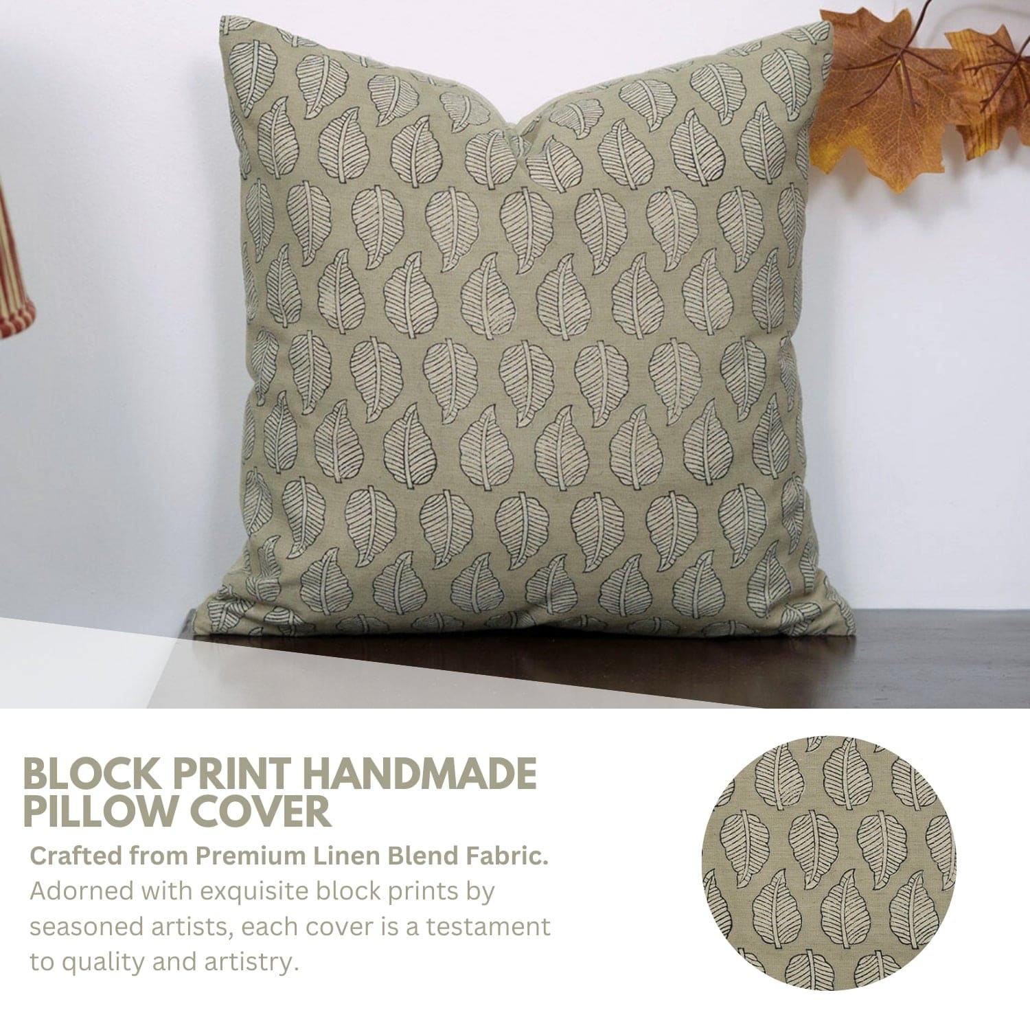 Handcrafted Floral Linen Cushion Cover - Panchi