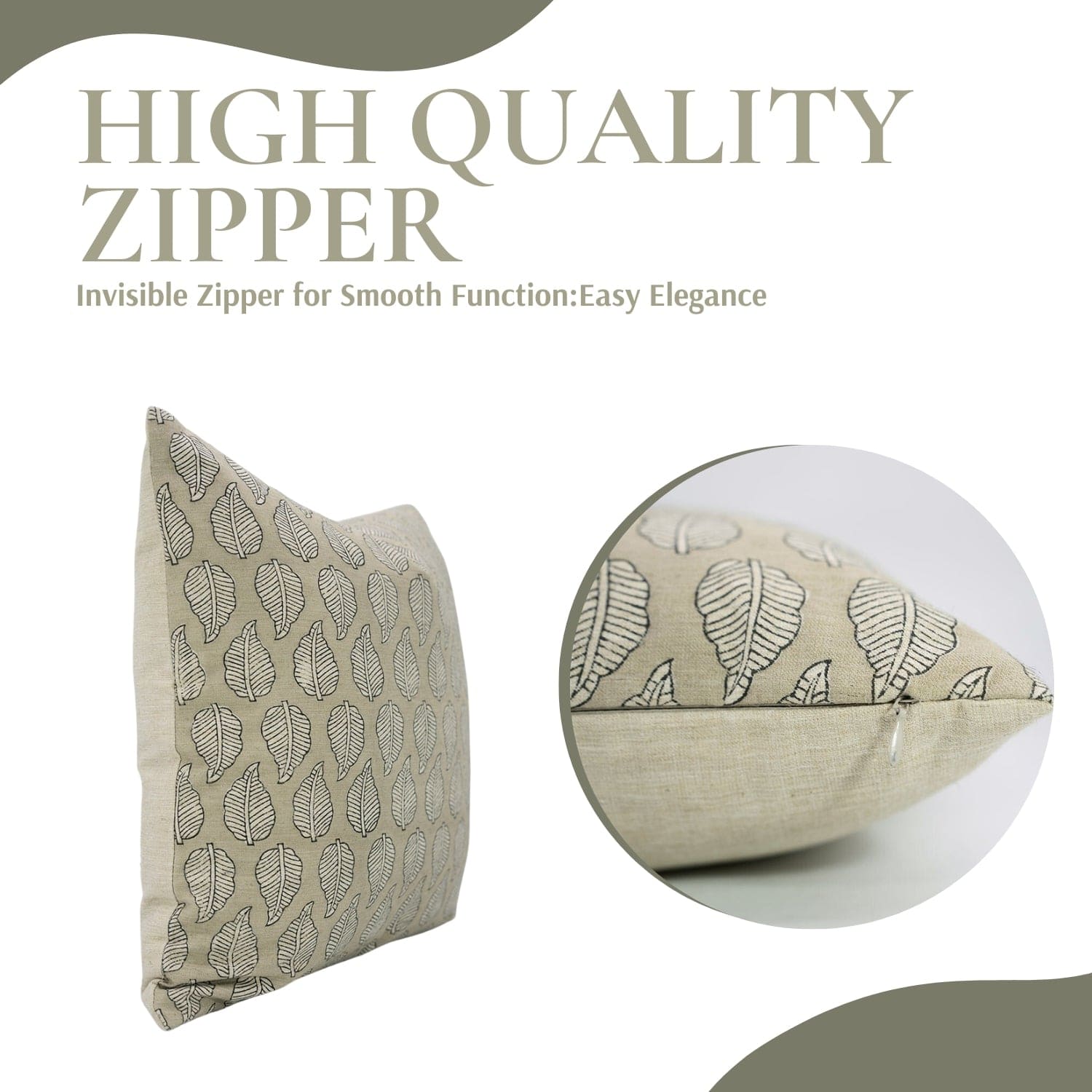 Handcrafted Floral Linen Cushion Cover - Panchi