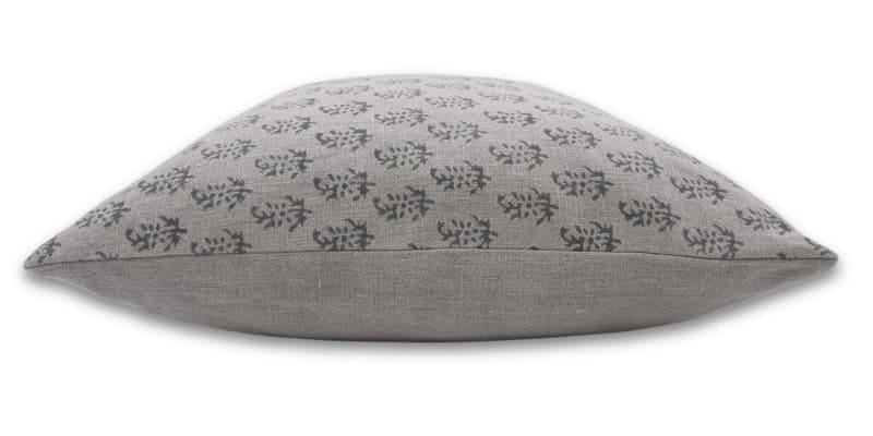 Handmade Gray Floral Pillow Cover - Patjhad