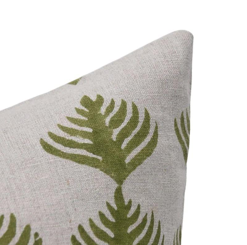 Block Print Green Pattagobi Pillow Cover