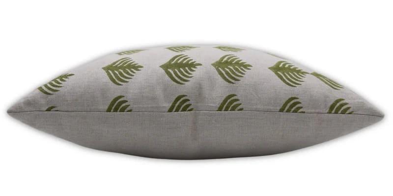 Block Print Green Pattagobi Pillow Cover
