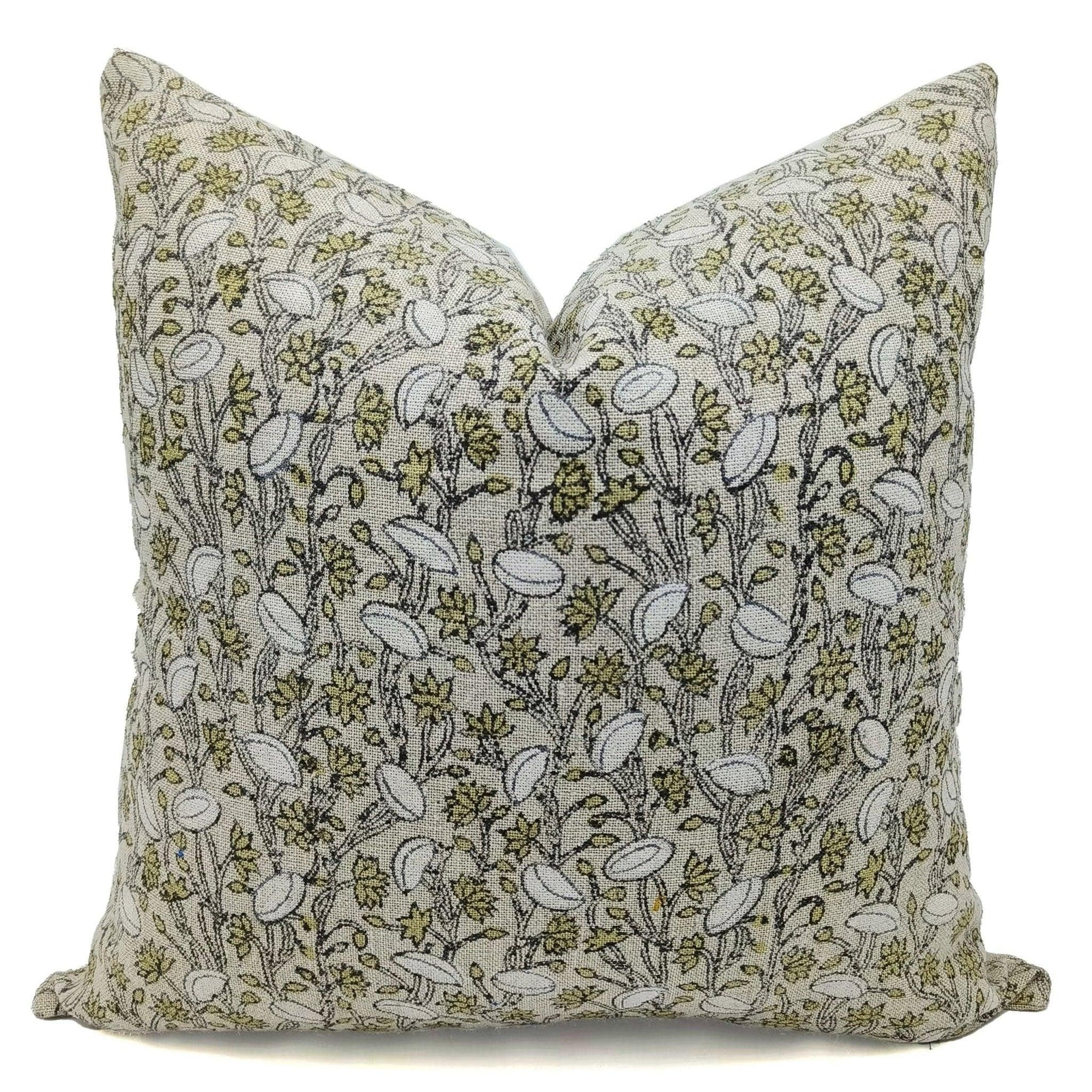 Decorative pillow with floral pattern on a white background