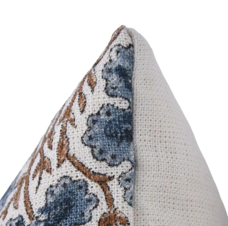 Blue Pushp Samhita Linen Cushion Cover