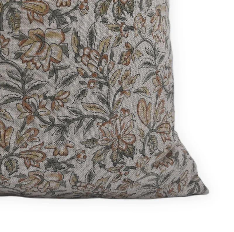 Handmade Qudrat Floral Linen Cushion Cover