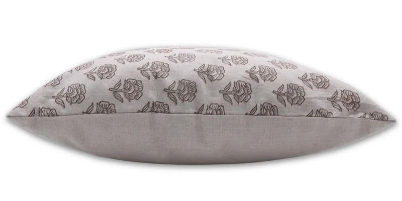 Handmade Brown Floral Pillow Cover - Rohini