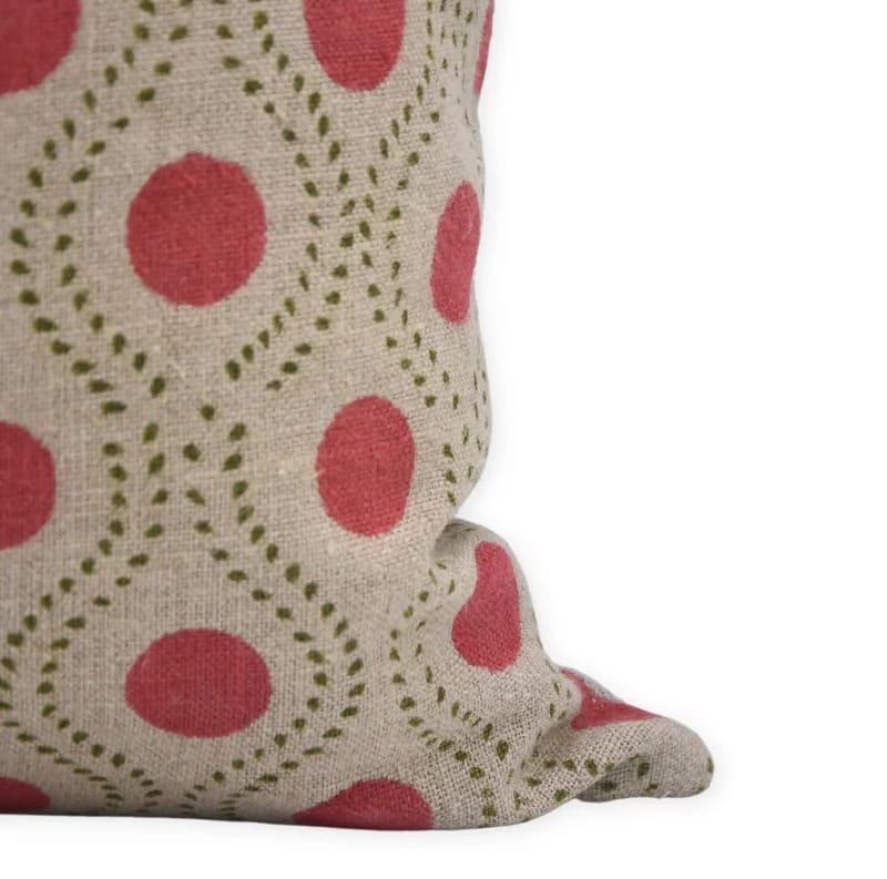 Block Print Pink Floral Rajbhog Pillow Cover