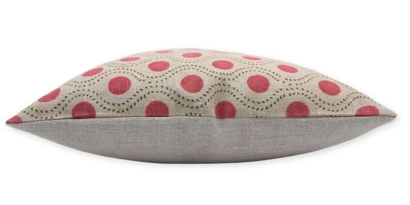 Block Print Pink Floral Rajbhog Pillow Cover