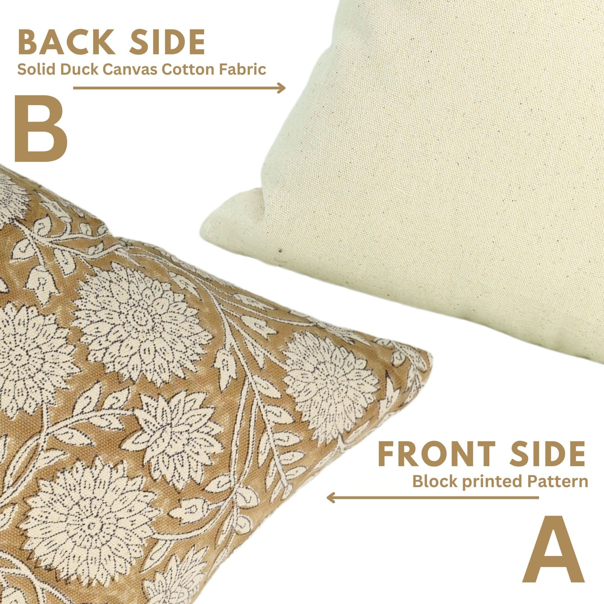 Indian Brown Floral Print Cushion Cover - Rajat