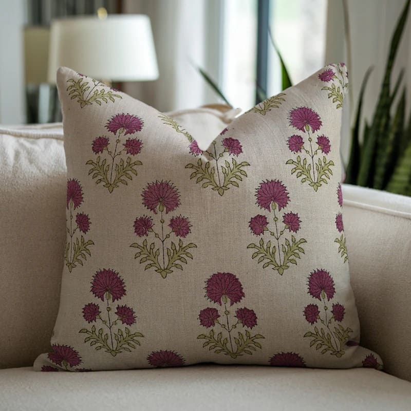 Handcrafted Indoor Linen Pillow Cover - Rishi
