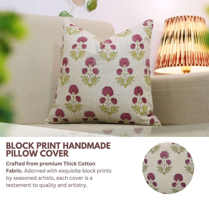 Handcrafted Indoor Linen Pillow Cover - Rishi